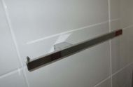 Toilet Roll Holder with Hand Towel / Magazine Rail - Rectangular  Stainless Steel